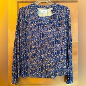 Danish designer Noa Noa Blue and Yellow blouse